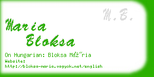 maria bloksa business card